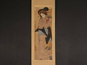 【模写】【伝来】sh9375〈菊川英里〉浮世絵美人画 立姿図
