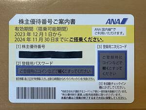 Ｂ　ＡＮＡ株主優待券　全日空　１枚　　２０２４年１１月３０日迄