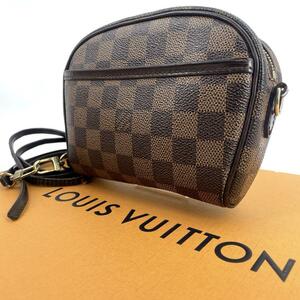 c590真贋済【ルイヴィトン】希少 LOUIS VUITTON ダミエ ポシェット イパネマ ショルダーバッグ クロスボディ 斜め掛け ベルト 2way N51296