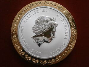 2008年 オーストラリア　鼠・ネズミ記念銀貨（小）コイン 未使用 　#24.4.22-02☆古銭☆絵銭☆ちょっとだけでも見てください！