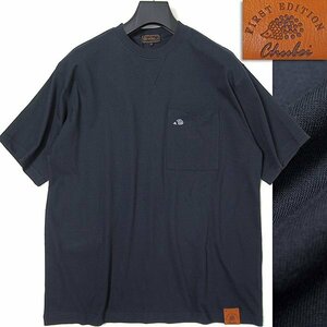 新品 チュウベイ 24SS コットン 刺繍ポケット 半袖 カットソー L 紺 【CH1442093_79】 CHUBEI 春夏 メンズ Tシャツ 丸首 ネームタグ