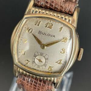 【名品】ブローバ/Bulova/1950’s/アンティーク/10KRGP/スクエア/28㎜/手巻き/11AC/ユニセックス腕時計/動作良好/男女兼用/スモセコ