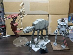 バンダイ スターウォーズ バトル・ドロイド＆スタップ AT-AT AT-ST K-2SO 塗装完成品　セット　プラモデル