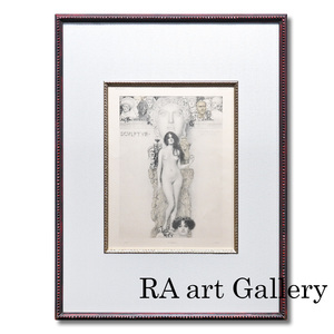 グスタフ・クリムト 彫刻:ゲルラハのアレゴリー 1897年 人物画 名品 接吻 抱擁 貴重作品 裸婦 女性像 版画 絵画 真作保証