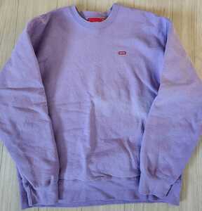 XL Supreme Small Box Logo Crewneck purple スモール ボックスロゴ スウェット トレーナー クルーネック　紫 シュプリーム パーカー