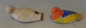 郷土玩具、土人形・・・戦前の鳩笛、2種、博多と津屋崎