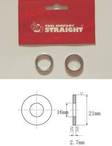 (w004)STRAIGHT/ストレート ワッシャー M16 19-17014 2個 スバル用