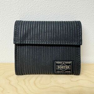 1円★未使用 PORTER DRAWING WALLET 650-08616 ポーター 吉田カバン 財布 二つ折 ウォレット BLACK ブラック 黒 ドローイング キャンバス