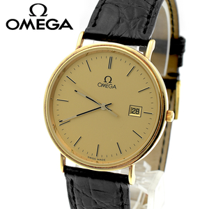 OMEGA オメガ デビルクラシック K18YG 7920.11.01/1530 ラウンド QZ クォーツ メンズ腕時計 ゴールド【A02446】