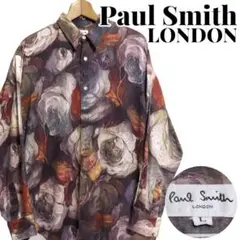 Paul Smith ポールスミス 総柄 花柄 薔薇柄 大柄 長袖シャツ L
