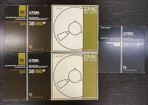 【3M61】 1円スタート TDK SA GX 35-180 M BM TEAC RE1002 5点まとめ Sound Recording Tape ティアック オープンリールテープ メタルリール