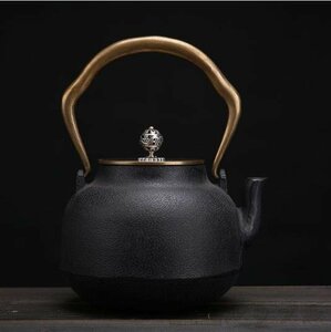実用☆ 鉄びん やかんを沸かす 急須を入れる 鋳鉄製の壷 ティーポット大容量 手作り コーティングなし お茶の道具 1400m
