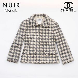 【先着50名限定!!今スグ使える3つのクーポンを緊急配布中!!】 シャネル CHANEL ジャケット ツイード ココボタン ウール グレー