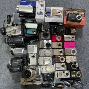 ジャンク まとめ 大量 コンパクトデジタルカメラ ビデオカメラ デジカメ SONY Panasonic OLYMPUS 等 計35台 A2530000