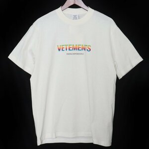 VETEMENTS THINK DIFFERENTLY LOGO T-SHIRT Sサイズ ホワイト ヴェトモン シンクディファレントリーロゴTシャツ 半袖カットソー