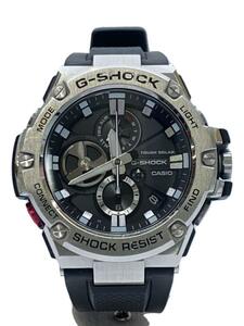 CASIO◆ソーラー腕時計・G-SHOCK/アナログ/ラバー/BLK/BLK/SS