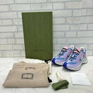 新品 イタリア製 Gucci Run スニーカー ピンク スエード サイズ35.5 23.8㎝ レディース 保管袋、箱付き