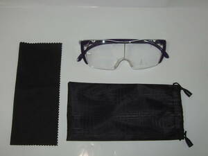 眼鏡の上から装着できる メガネ 拡大鏡 ルーペ 眼鏡 1.6倍 男女兼用 フリーサイズ JIS検査済み TR90フレーム ブルーライトカット率約90％