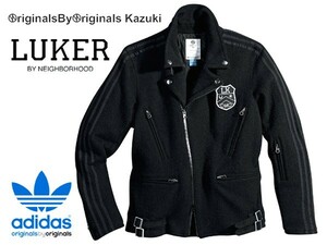 【国内正規品】 新品未使用 【ADIDAS x NEIGHBORHOOD LUKER】 O BY O 【倉石一樹 KZK】 ハリス ツイード ライダース ジャケット 黒 XL