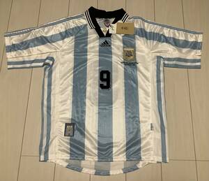 アディダス　1998 フランス　ワールドカップ　アルゼンチン代表　バティストゥータ　ホーム　ユニフォーム　未使用　98