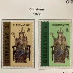 世界のクリスマス切手 ジブラルタル 1972 未使用2種