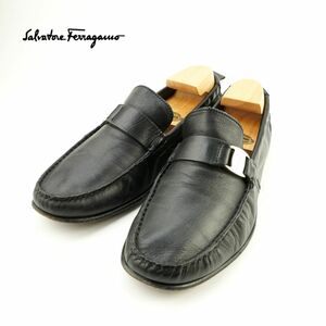 Salvatore Ferragamo サルヴァトーレフェラガモ 7 1/2 25.0 ローファー イタリア製 フラットシューズ レザー 黒 ブラック /KC75