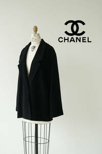 CHANEL シャネル 裏ゴールドチェーン付 ツイード ジャケット size 42 0403154