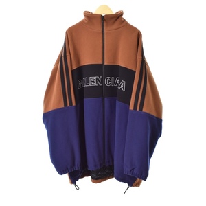 バレンシアガ BALENCIAGA 18AW FLEECE TRACK SUIT JACKET フリース トラック ジャケット ブルゾン ジップアップ ウール 44 ブラウン 534315