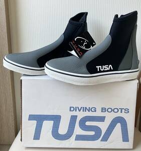 新品未使用タグ付【TUSA ツサ 】デッキソールブーツ（24cm）サイドファスナーつき　ダイビング用品