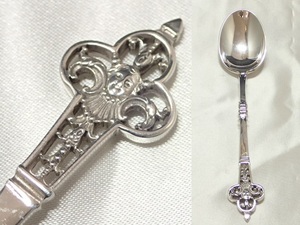 322⑪[T]最高峰♪カルディヤック ルネッサンス 純銀カトラリー◇ STERLING 925 / デザートスプーン 約14ｃｍ/(検)クリストフル