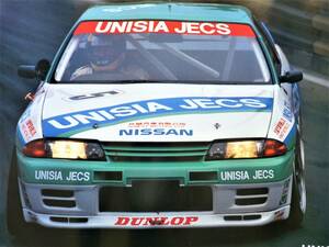 JTC 1992年開催日告知ポスター R32 GT-R #5 UNISIA JECS Macau Guia Race 1991 長谷見昌弘 未使用美品