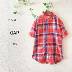 【GAP】 ネルシャツ （XS） レッド マルチカラー チェック柄 薄手