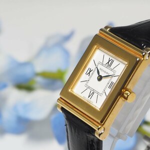 ヴサンローラン YVESSAINTLAUREN スクエア 革ベルト メンズ 腕時計 ゴールド C413