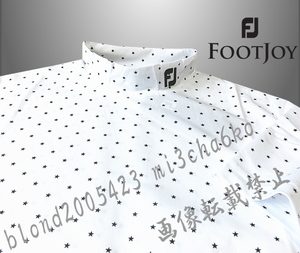 ■新品【FOOT JOY GOLF】フットジョイゴルフ 吸汗速乾 ストレッチ 衿刺繍ロゴ モックネック半袖シャツ■WH/3XL