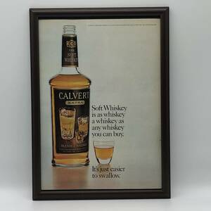 『 カルバート ウイスキー 』ビンテージ 広告　60年代　フレーム 付 ポスター 当時物 額付 LIFE 雑誌 アンティーク CALVERT