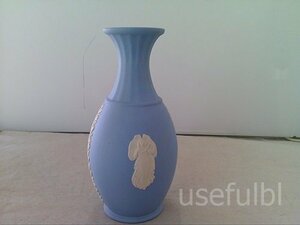 【WEDGWOOD】　ウエッジウッド　ジャスパー　花瓶　オブジェ　コレクション　アンティーク　ブルー SY03-Z27