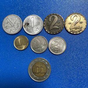 ハンガリーのコイン　８枚　バイメタルコインもあり