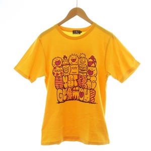 ヒステリックグラマー HYSTERIC GLAMOUR Tシャツ カットソー 半袖 総柄 プリント M 黄 イエロー 02183CT04 ■GY18 /MQ メンズ