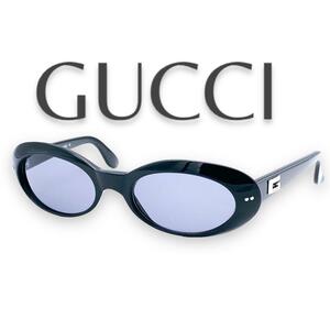 【美品 希少】 GUCCI グッチ サングラス GG2413 ブラック オーバル 黒 BLACK GG 2413 807 52 19 ロゴ レディース ユニセックス 旅行 眼鏡