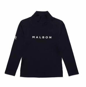 長袖Lサイズ　マルボン Malbon ゴルフ　スクリプトモックネックシャツ　黒