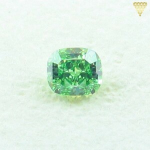 0.37 ct FANCY VIVID GREEN VS2 CUSHION MIX CUT GIA ダイヤモンド ルース DIAMOND EXCHANGE FEDERATION