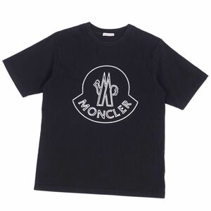 美品 モンクレール MONCLER Tシャツ カットソー 2022年 半袖 ショートスリーブ ロゴ刺繍 トップス メンズ XS ブラック cf04dd-rm05f09842