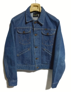 70s ヴィンテージ Wrangler 初期 黒タグ 124MJ デニムジャケット Gジャン USA製 オリジナル ラングラー 24mj 60s