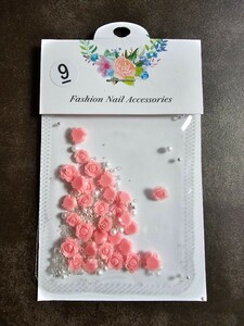 デコ素材・薔薇カボション(ピンク)