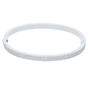 カルティエ Cartier LOVE BRACELET PAVE DIAMONDS SM/ラブブレス サイズ:16 K18WG PAVEダイヤブレスレット 中古 GZ11