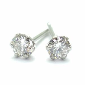 Pt900 天然ダイヤモンド 3mm 計0.20ct SI プラチナ スタッドピアス ジュエリー 永遠の輝き