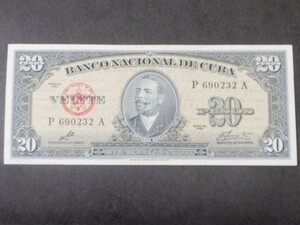 未使用 1960年 20ペソ キューバ チェ・ゲバラ サイン入 紙幣 肖像