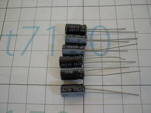 E446 16V 100μF　105℃　電解コンデンサー６個