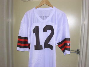 美品 90s USA製 Champion NFL Cleveland Browns #12 TESTAVERDE jersey shirt 44 vintage old ブラウンズ ユニフォーム フットボールシャツ