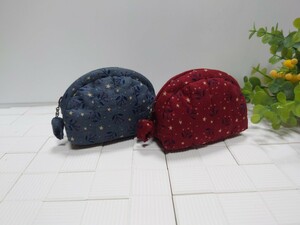 ★★★ ハンドメイド 　ミニポーチ２個セット 【星＆お花】★★★